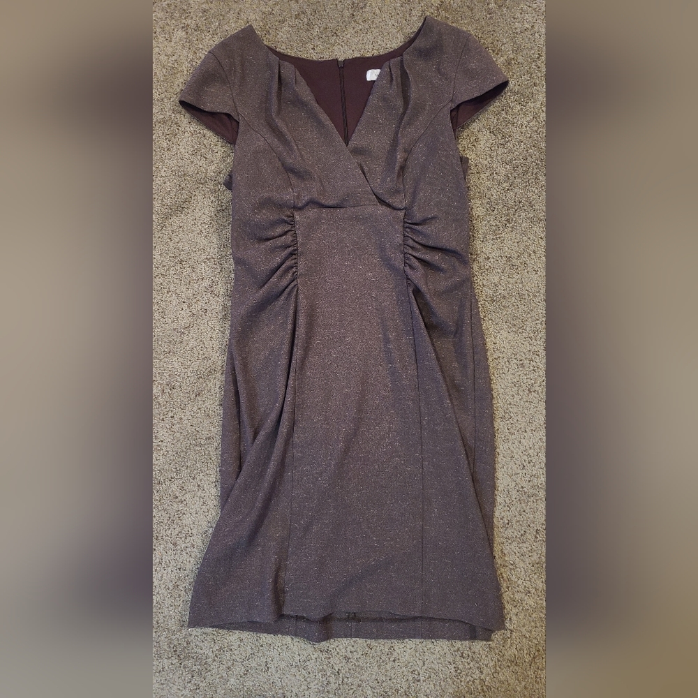 Brown Business Side Cinched Dress